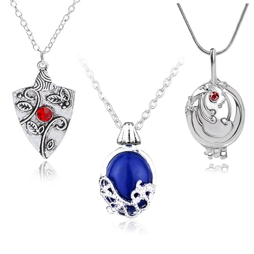 Daywalking Katherine Sapphire Vampire Jewelry Elena Gilbert Opening Vervain Locket Necklace Bennett Bonnie Antique Silver Amulet Necklaces with Stickers Total 33 pcs