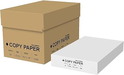 8.5-inch x 14-inch Legal Size Copy Paper, 20 lbs, 92 Brightness, 500 SheetsReam, 5 ReamsCarton 4073