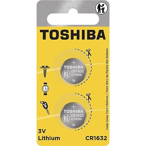 Toshiba CR1632 3V Lithium Coin Cell Child Resistant Blister Package 2 Batteries