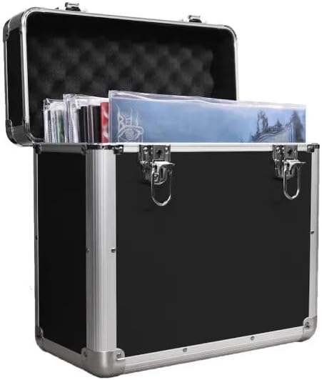 Black Vinyl LP Storage Box, 12 Inch Record Case, Vinyl Record Storage