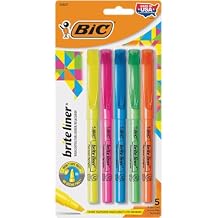 BIC Brite Liner Chisel Tip Highlighter Assortment (5-Pack) Pack of 6
