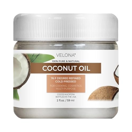 velona Coconut Oil 76 Degree 2 fl oz | 100% Pure and Natural Carrier Oil | in jar | Refined, Cold pressed | Skin, Face, Body, Hair Care | Use Today - Enjoy Results