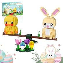 Nubee Easter Bunny and Chick Building Set, Cute Animal Rabbit Chicken Sitting on The See-Saw, Perfect for Easter Basket Toys Gifts for Kids Boys or Girls Age 6+ (291pcs)