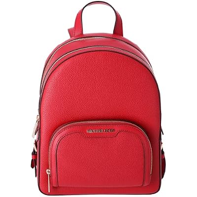 Michael Kors Jaycee Medium Pebbled Leather Backpack bright Red