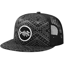 BASSDASH Flat Brim Trucker Cap Adjustable Snapback Hat Mesh Back for Men Women