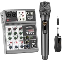 Aveek Audio Mixer& Wireless Microphone Karaoke 108 1pack