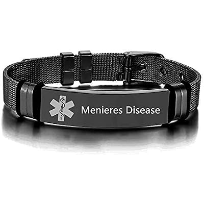 ZKXXJ COVID-19 Vaccinated Medical Alert ID Bracelets - Stainless Steel Adjustable Medical Vaccination Bracelet Mens Womens Emergency Medic Alert Bracelet Health Alert Bracelets