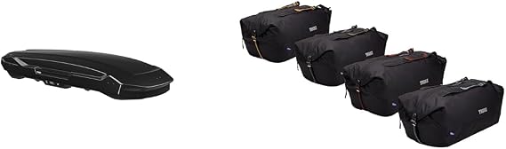 Thule Motion 3 Rooftop Box with GoPack Duffel Set Bundle - Black