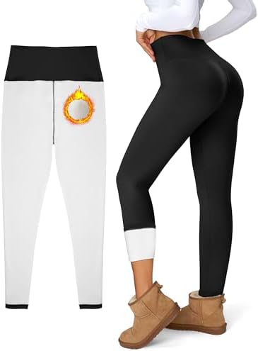 Women's Fleece Lined Leggings Weather Thick Thermal Warm Winter Tights Butt Lift High Waist Tummy Control Yoga Pants