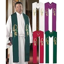Christian Brands Catholic Polyester Stole W/Embroidery Purple