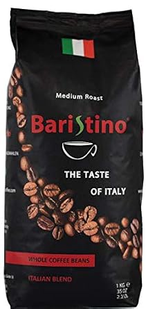 BARISTINO Espresso Whole Bean Coffee - 100% Robusta from Vietnam & Brazil - Italian Medium Roast with Rich Crema & Smooth Chocolate Finish - Strong Gourmet Coffee 2.2 lb Bag (35.2 oz)