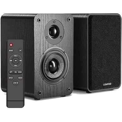 LONPOO Powered Bookshelf Speakers - Wireless 100W RMS Bluetooth with eARC - Powerful Home Music System - Home Theater Systems, Studio Monitors