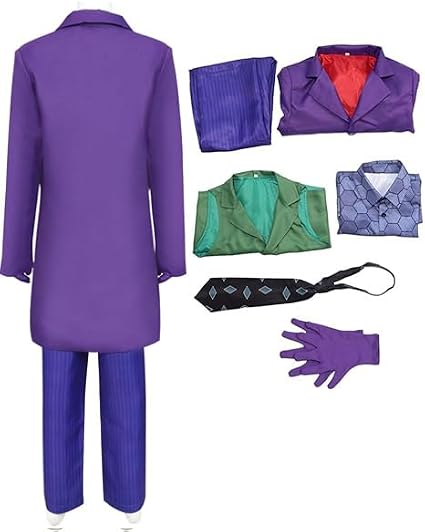 Kuberas Clown Costume for Kids Boys Killer Cosplay Costume Coat Shirt Accessories Suit Halloween Outfit for Child 4-14 Years