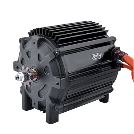 Electric Brushless DC Motor 72V 5000W Peak 8000RPM Heatsink Housing | External Hall, Temperature Sensoring, High Speed Motor for Go Kart Razor Upgrade Kit Motorcycle Scooter