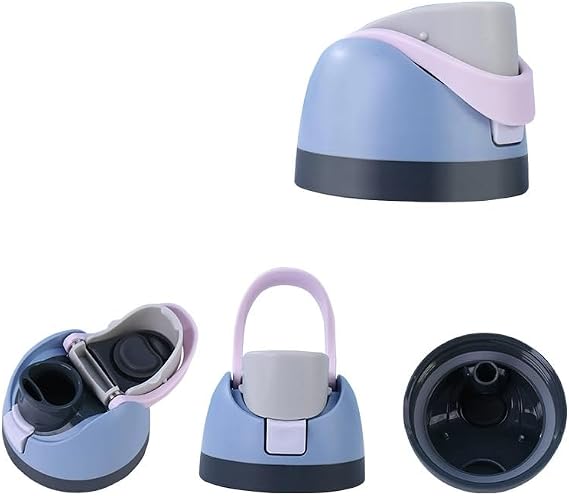 Replacement Lid Compatible with Owala Freesip 16oz 24oz 32oz 40oz, One Button Water Bottle Top Lid Replacement Accessory Fit for Owala Bottles (Grey with pink)