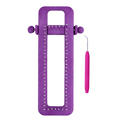 Katech Adjustable Knitting Loom Kit Sock Purple Loom DIY Hand Knitting Tool with a Loom Hook Color is Random, for Weaving Hat Scarf, Shawl, Children's or Adults' Socks