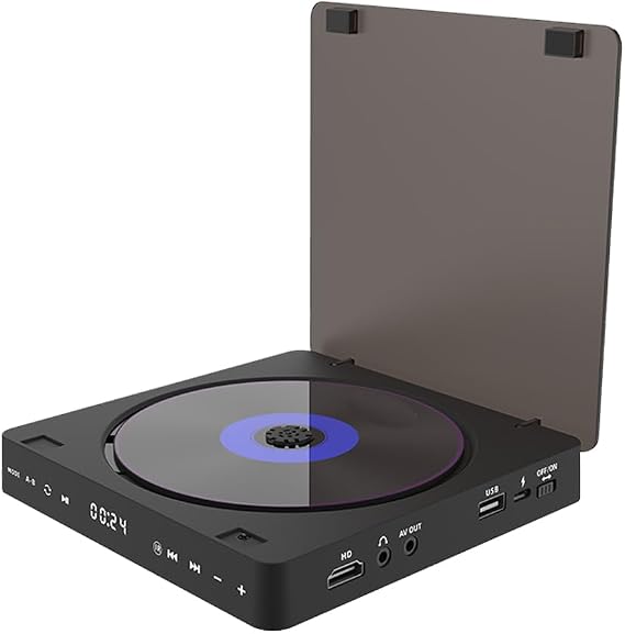 テレビ用DVDプレーヤー、HD 1080PポータブルCD VCD Hifiステレオビデオプレーヤー、HDMIケーブルリモート&USB入力付きプロジェクター用。