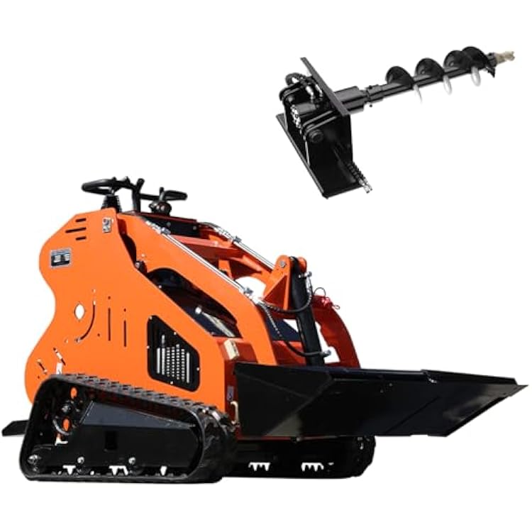 15HP Mini Skid Steer Loader, Gas Engine Compact Track-Type with Stand-On Design, Quick Attach for Landscaping & Construction Orange3