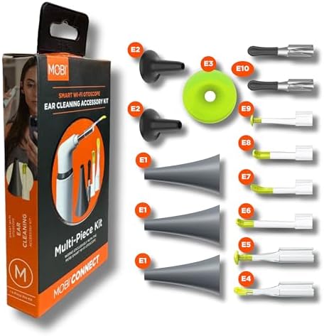 MOBI Otoscope Ear Cleaning Accessory Kit, Compatible with MOBI Smart Otoscope, Great for Earwax Removal. Includes 14 Pieces with Multi-Use Functionality | ear-wax-removal-kit