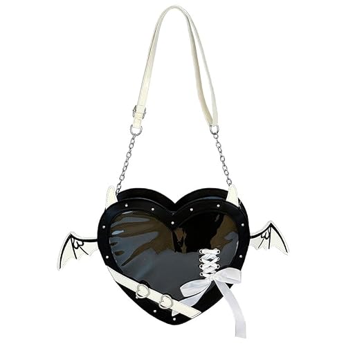 Anime Heart Ita-Bag Crossbody Purse Kawaii Lolita Japanese JK Handbag Cute Adjustable Strap Daily Cosplay Shoulder Bag