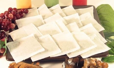 150 Empty Tea Bags 2x 3 White Compostable, These Heat Sealable Tea Infuser for Loose Tea Herbs are Disposable Tea Strainer Bags made of Wood (pulp) Fibers