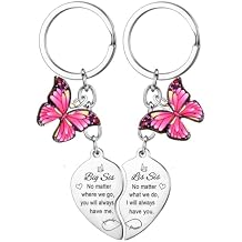 YEEQIN 2Pcs Big Sister Little Sister Matching Keychain Big Sis Little Sis Gifts From Sisters Christmas Birthday Gifts For Sisters