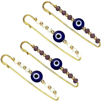 4 Pcs Brooch Pins, Hat Pins & Waist Tightener Clips - Shawl Pin & Dress Decoration Accessories