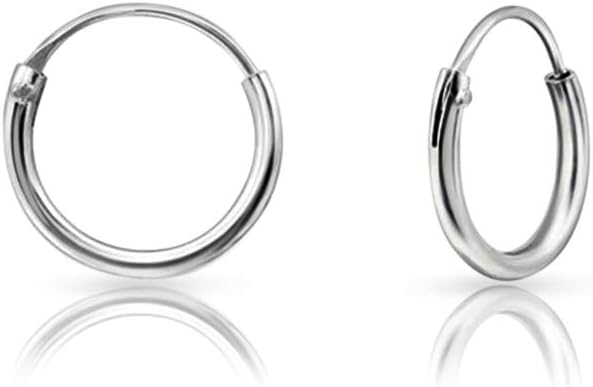 Sterling Silver Hoops Earrings for Women and Men - Small Hoop Earrings - Large Hoops for Women - Mens Earring Hoop - Silver Sleeper Earings - Helix Earring/Cartilage/Huggies - Size 8 mm to 80 mm