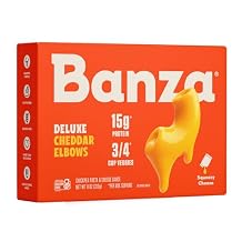 Banza Deluxe Elbows Mac and Cheese with Creamy Cheddar - High Protein, Gluten Free, and Lower Carb Deluxe Protein Mac and Cheese 11.0oz