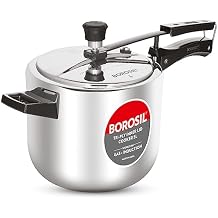 Borosil Triply Induction Base Inner Lid Stainless Steel Pressure Cooker, 5 L