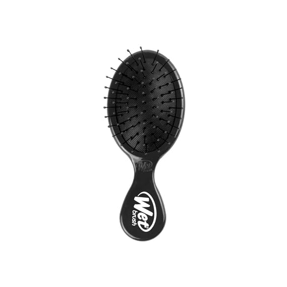 Wet Brush Detangling Brush, Mini Detangler (Black), Wet & Dry Tangle-Free Hair Brush for Women & Men, No Tangle, Soft and Flexible Bristles for Straight, Curly, and Thick Hair