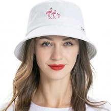 ZLYC Cotton Bucket Hats for Women Men Embroidered Packable Beach Hat Summer Travel Sun Cap for Daily Commute