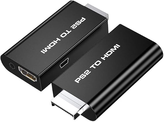 PS2 to HDMI Adapter with 1080p Output, Audio Supported, Replacement Converter for PS2 Console, Plug & Play, No External Power Needed, Compatible with PS2 Slim & Fat Models (Not for PS1)