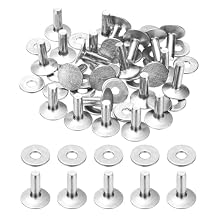 PATIKIL 12x4x12mm Leather Rivets and Burrs, 24 Sets Leather Rivets and Washers Aluminum Fastener Metal Studs Posts for Leather Craft, Belts, Wallets, Collars, DIY Crafts