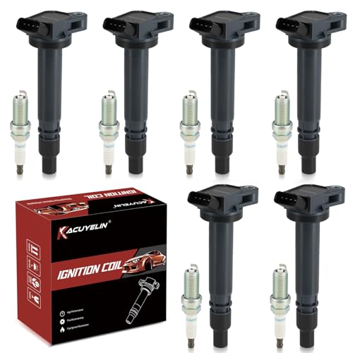 UF487 Ignition Coil Pack and Iridium Spark Plugs Set of 6 Compatible with Lexus ES GS IS LS LX NX RC RX Toyota 4Runner Avalon Camry FJ Land Cruiser Highlander RAV4 Sequoia Sienna Tundra Venza UF507