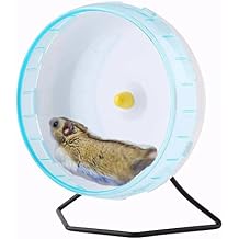 Plastic Silent Running Wheel Hamster Mouse Rat Exercise Toys Pet Toy Training Cage Accessory for Small Animals Mouse with Iron Stand