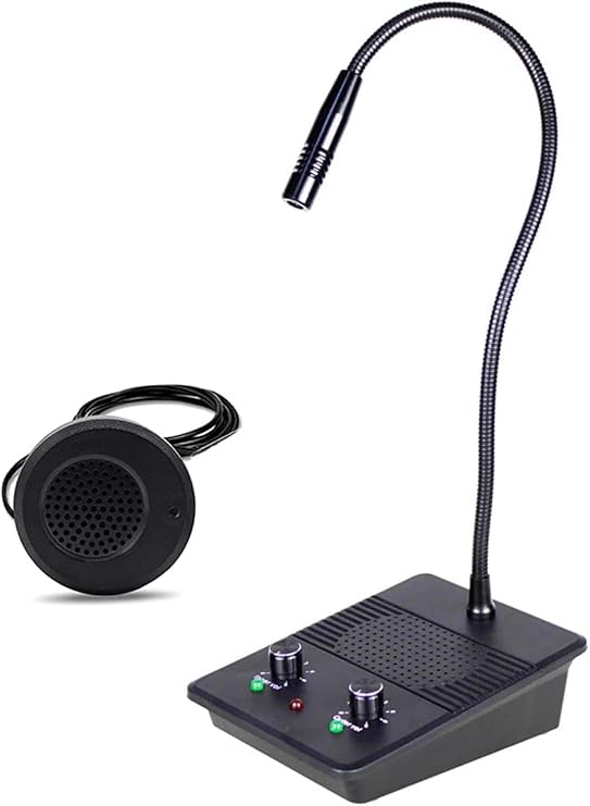 CHROX Window Intercom Speaker System, Anti-Interference Glass Window Microphone Two-Way Communication for Shops, Banks, Hospitals, Restaurants [Energy Class A]