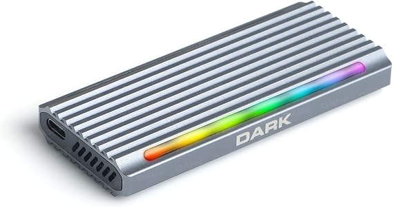Dark USB 3.2 Gen2 Type C - M.2 NVMe & SATA SSD RGB LED'Lİ Disk Kutusu (DK-AC-DSEM5)