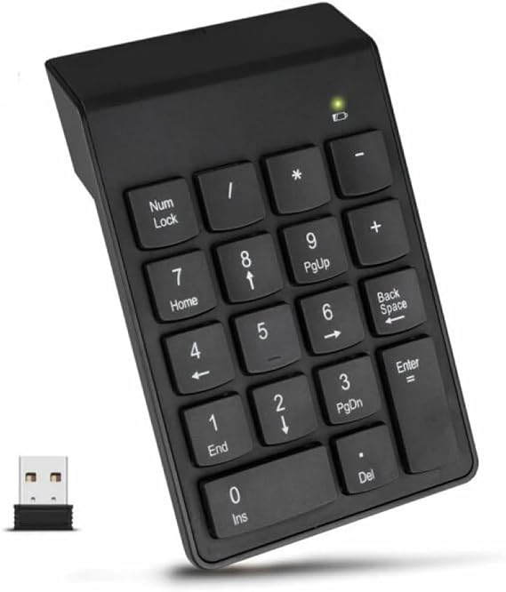 The Wlue Wireless Numeric Keypad, 18 Key Numeric Keypad, Numpad Keyboard