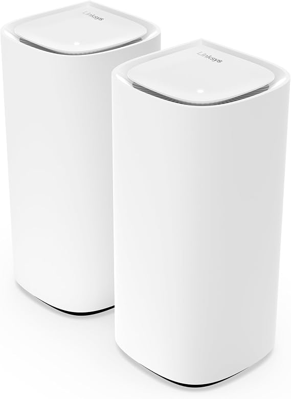 Linksys Velop Pro WiFi 6E Mesh System MX6202-KE — Cognitive Mesh Router with 6 Ghz Band Access & 5.4 Gbps True Gigabit Speed — Whole-Home Coverage up to 6,000 sq. ft. & 400 Devices — 2 Pack