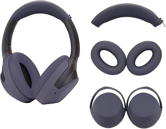 Adhiper Silicone Sweat Case Cover for Sony WH-1000XM4, WH-1000XM3 Headphones,Embody Headphone Case Covers for Earpads/Headband/Shell, Sweatproof Soft Silicone Accessories(Blue) | Soft Silicone Case, 3-in-1 Headphone Covers with Ear Cover & Headband Cover & Shell Protector, Sweatproof & Washable