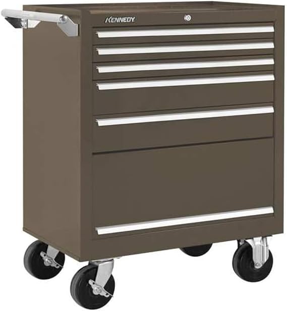 Kennedy Manufacturing 295XB 5-Drawer Roller Cabinet with Ball-Bearing Slides, Brown Wrinkle