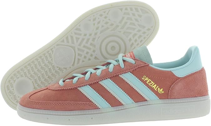 adidas Handball Spezial Mens Shoes Size 9, Color: Wonder Clay/Almost Blue/Crystal White