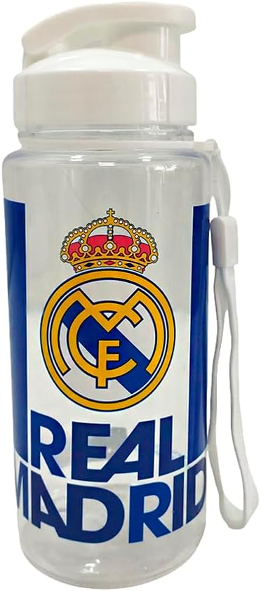 Real Madrid Water Bottle - Sports Bottle for Fans - Officially Licensed Club Crest Product - School & Training Accessories