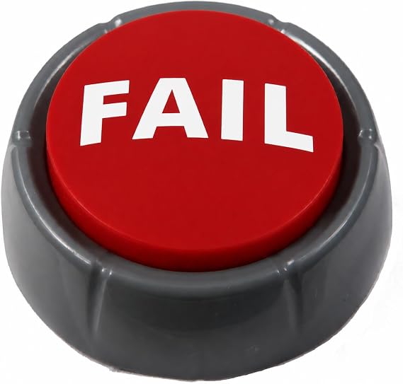 Epic Fail Button | Sad Trombone Sound Effect Button (Batteries Included) Back to School Christmas Holiday Stocking Stuffer Gift Office Desk Sales Marketing Gag Gift Nut Hype Funny Office Toy