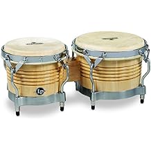 Latin Percussion M201-AWC LP Matador Wood Bongos - Natural/Chrome 8.625-inch