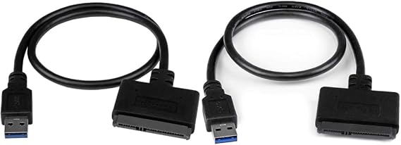 USB 3.1 to 2.5" SATA Hard Drive Adapter - 10 Gbps, Black & SATA to USB Cable - External Converter for SSD/HDD Data Transfer