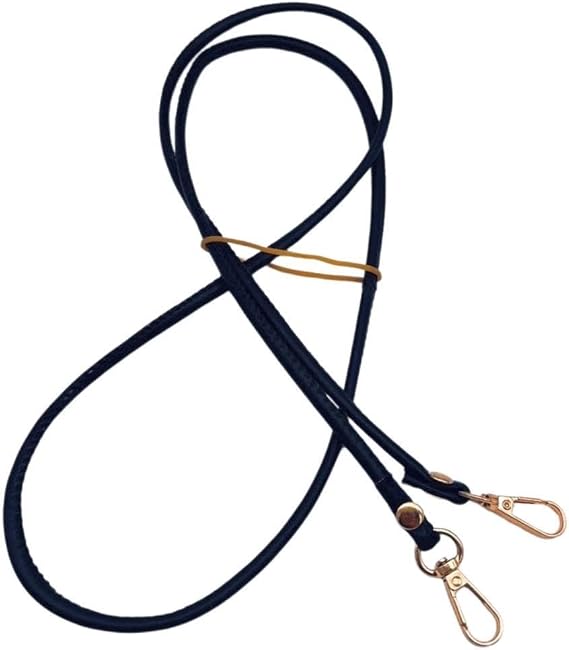 Çanta Aksesuar Lacivert Renk 5 mm Suni Deri Spagetti Model Çanta Sapı Light Gold Metal