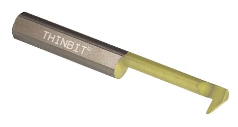 THINBIT RT51BLC MICROBIT TiN Coated Solid Carbide Reverse Profiling Tool, .312" Minimum bore, 1.000" Reach, Standard Elliptical Neck with .146" Projection and 5/16" Shank