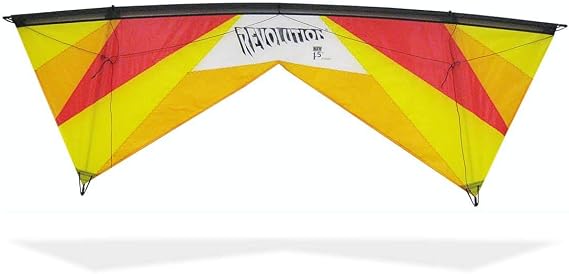 Revolution Kites EXP Sport Wing Kite with Reflex Technology (Handles/Line Set/Instruction Manual / 1 Spare Shaft) (Hot Yellow/Red/Orange)